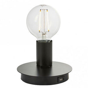 Joshua 1 Light Table Light Black With USB