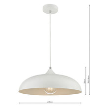 Load image into Gallery viewer, Kaelan 1 Light Single Pendant White DImensions
