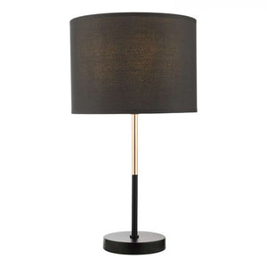 Kelso Table Lamp Matt Black Polished Copper With Shade