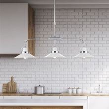 Load image into Gallery viewer, Liden 3 Light Bar Pendant White and Polished Chrome In Use
