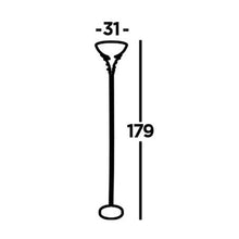 Load image into Gallery viewer, Line drawing of Linea Uplighter Floor Lamp - Satin Silver &amp; Acid Glass Dimensions, LHSL5222SS, 
