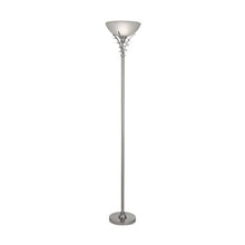 Load image into Gallery viewer, Linea Uplighter Floor Lamp - Satin Silver &amp; Acid Glass, LHSL5222SS, 

