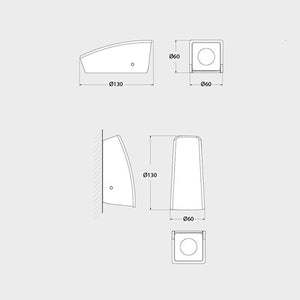 Fumagalli Mamete 1.7W Square Wall Light 4000K Dimensions