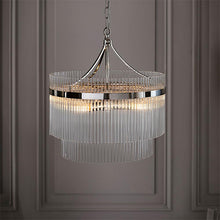 Load image into Gallery viewer, Marietta 5lt Pendant - Brushed Nickel in room with grey walls, LHEND104112, ceiling light, 
