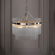 Marietta 5lt Pendant - Brushed Nickel in room with grey walls, LHEND104112, ceiling light, 