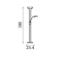 Load image into Gallery viewer, Line Drawing of Mother &amp; Child Floor Lamp - Satin Silver Metal &amp; Glass with Dimensions, LHSL5430SS, LED Integrated Floor Lamp,
