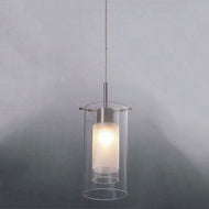 Muzzaone 1 Light Glass Clear & Frosted Pendant, LHCLPF118/1, ceiling pendant light,