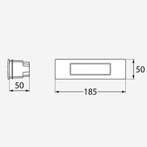 NINA 190 8.5W LED Bricklight Grey Dimensions