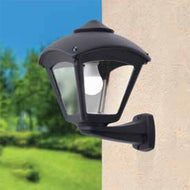 Fumagalli Dario Nardo Lantern Wall Mount E27 Black on wall of house outside in garden, LHECIFMT24240E27AX, outdoor wall light,