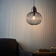 Nicola Round Antique Copper Pendant hanging above reading corner, LHEND68987, ceiling light,