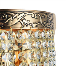 Load image into Gallery viewer, Palace Gold Crystal Wall Light Close Up Top
