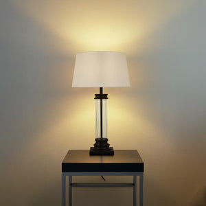 Pedestal Table Lamp Black Metal