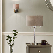 Load image into Gallery viewer, Plaza Silver 3 Light Metal Table Lamp on Drawer
