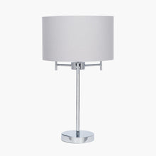 Load image into Gallery viewer, Plaza Silver 3 Light Metal Table Lamp
