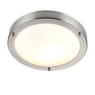 Portico Satin Nickel IP44 15W Ceiling Light, LHEND12421, bathroom ceiling light,
