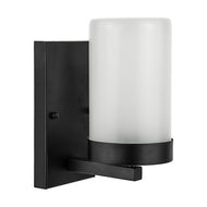 Rechargeable Black LED Wall Lamp with Glass Frosted Shade 29cmH, LHMQL1561, Outdoor Wall Light,