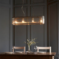 Ridgeton 4 Light Antique brass Linear Pendant above dining table, LHEND110945, ceiling light,
