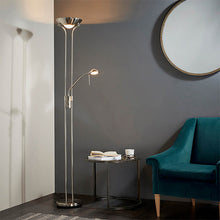 Load image into Gallery viewer, Rome Mother and Child Floor Lamp Satin Chrome In Use
