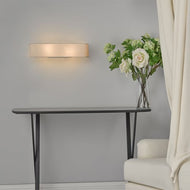 Ronda 2 Light Wall Light Ivory on wall of sitting room with table and flowers, LHDARRON092, wall light, 