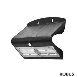 SOL 6.8W Solar LED Wall light with PIR IP65 Black 4000K