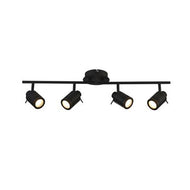 Samson 4 Light Black Metal Split Bar Spotlight, LHSL6604BK, bathroom ceiling light,