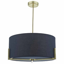 Load image into Gallery viewer, Santino Pendant Gold With Navy Cotton Shade
