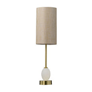 Satin Brass Metal/Alabaster Table Lamp C/W Oatmeal Linen Shade, LHCLTL40221/SB, table lamp, 