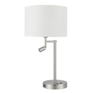 Satin Nickel w/ White Shade Ashley Table Lamp, LHCLTL2156/3WSN, table lamp, 