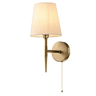 Shandon 1-Arm Wall Light with Linen Fabric Shades - Antique Brass, LHCLWB2840/1AB, wall light,