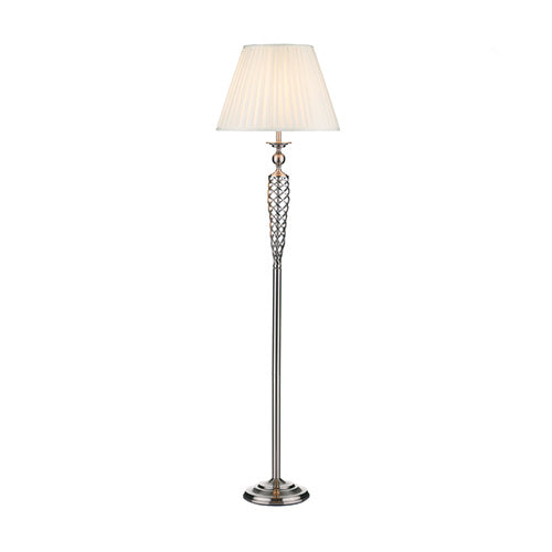 Siam Floor Lamp Satin Chrome With Shade