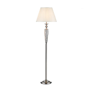 Siam Floor Lamp Satin Chrome With Shade