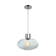 Skytech Pendant Satin Nickel w/ Ribbed Clear Glass, LHCLPF2023/1CLR, ceiling light, 