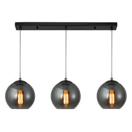 Smoke Finish Globe Glass 3LT Pendant, LHCLPFGLOBE200/3SM, ceiling light, 