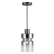 Smoke Glass Camden Pendant Fitting Matt Grey, LHCLPF2207/1GRY, ceiling light, 