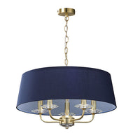 Stylo Pendant 5L Satin Brass w/ Navy Shade, LHCLPFSTYLO/5SB, ceiling light, 