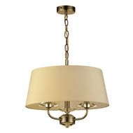 Stylo Pendant Antique Brass w/ Cream Shade, LHCLPFSTYLO/3AB, ceiling light,