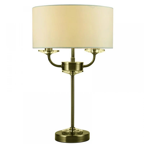 Stylo 2lt Table Lamp Antique Brass
