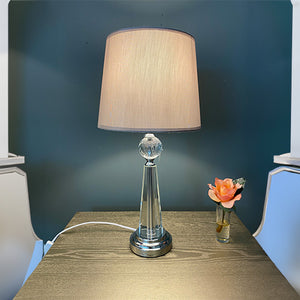 Table Lamp Glass and Chrome Metal Finish