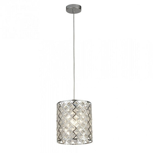 Tennessee 1 Light Pendant Chrome With Crystal Glass