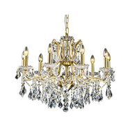 Toledo 9 Light Aged Gold Chandelier, LHCLCF9010/9AG, ceiling light,