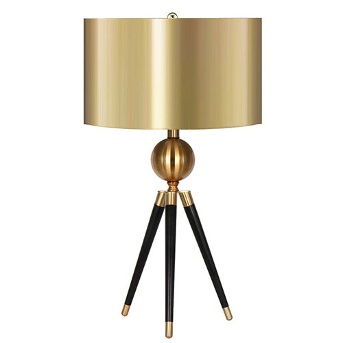 Tripod Table Lamp in Black and Gold Metal