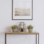 Vision Table Lamp - Matt Black Metal & Wood in Room