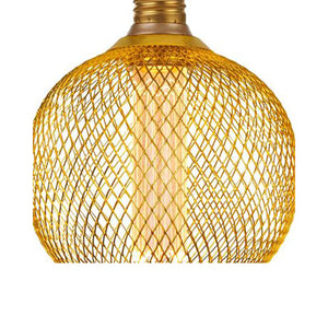 Wire Mesh Effect Globe Lamp - Gold Metal On