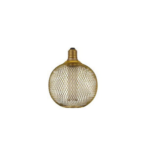 Wire Mesh Effect Globe Lamp - Gold Metal