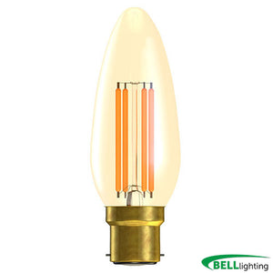 Bell 4W BC LED Vintage Candle Amber 2000K Dimmable