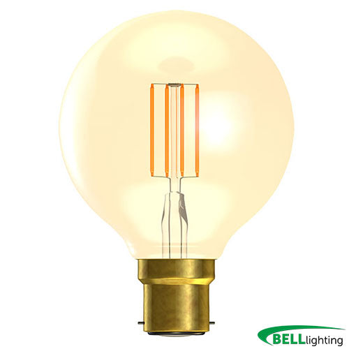 Bell 4W BC LED Vintage Globe Amber 2000K Non Dimmable