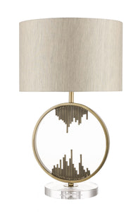 Manhattan Antique Brass and Crystal Table Lamp