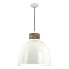 Load image into Gallery viewer, Aphra 1 Light Pendant Gloss White &amp; Wood
