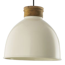 Load image into Gallery viewer, Aphra Pendant Gloss Cream &amp; Wood
