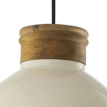 Load image into Gallery viewer, Aphra Pendant Gloss Cream &amp; Wood
